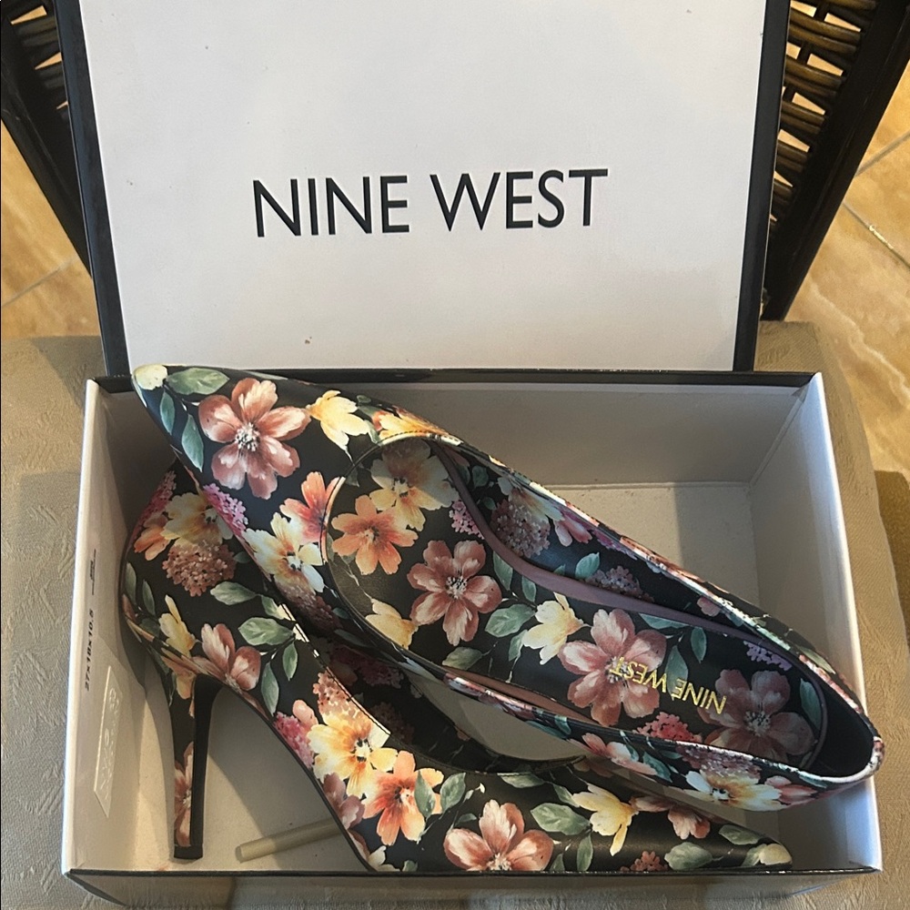 Nine West Multicolor Floral Heels